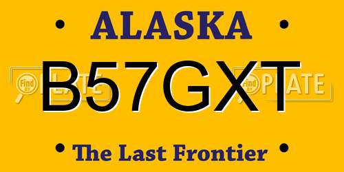 B57GXT Alaska License Plate