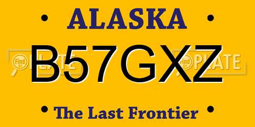 B57GXZ Alaska License Plate