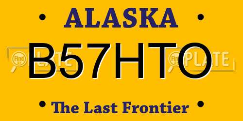 B57HTO Alaska License Plate