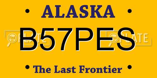 B57PES Alaska License Plate