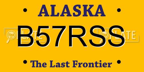 B57RSS Alaska License Plate
