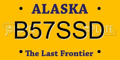 B57SSD Alaska License Plate