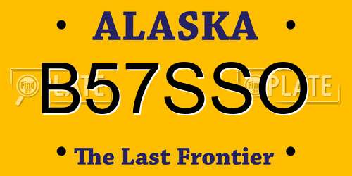 B57SSO Alaska License Plate