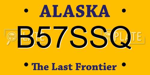 B57SSQ Alaska License Plate