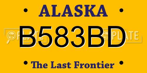 B583BD Alaska License Plate