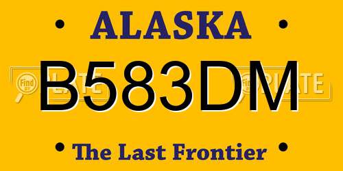 B583DM Alaska License Plate