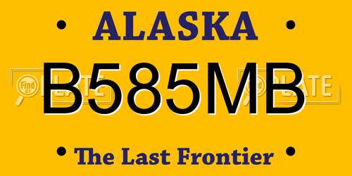 B585MB Alaska License Plate
