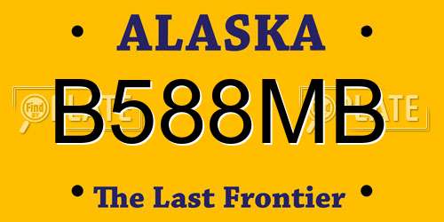 B588MB Alaska License Plate
