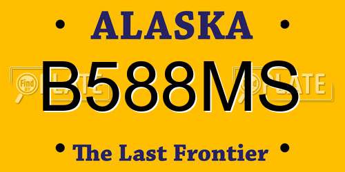 B588MS Alaska License Plate