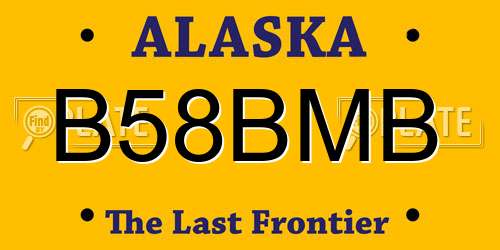 B58BMB Alaska License Plate