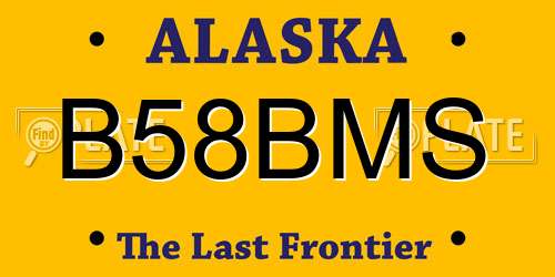 B58BMS Alaska License Plate