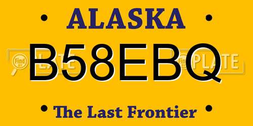 B58EBQ Alaska License Plate