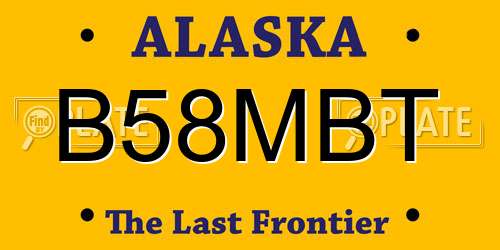 B58MBT Alaska License Plate