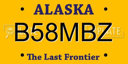 B58MBZ Alaska License Plate