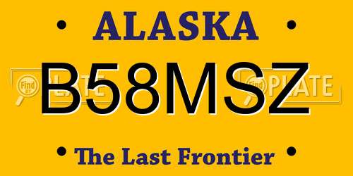 B58MSZ Alaska License Plate