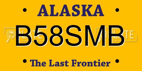 B58SMB Alaska License Plate