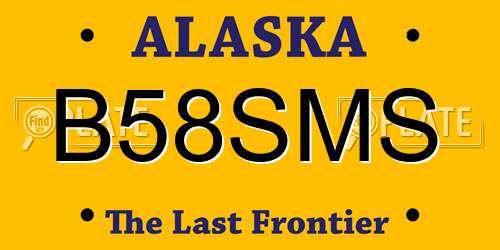 B58SMS Alaska License Plate