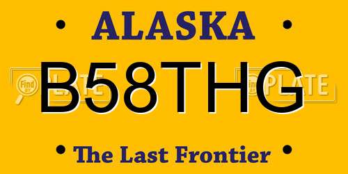 B58THG Alaska License Plate