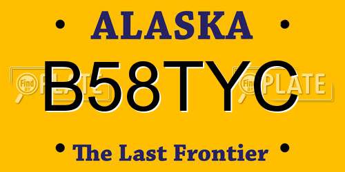 B58TYC Alaska License Plate