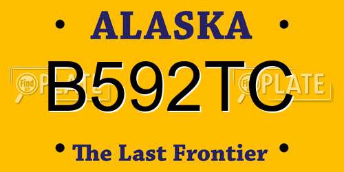 B592TC Alaska License Plate