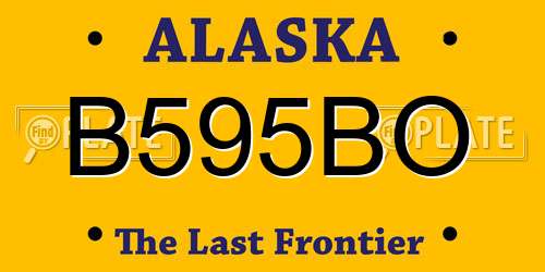 B595BO Alaska License Plate