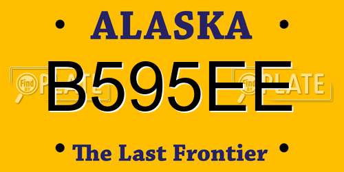 B595EE Alaska License Plate