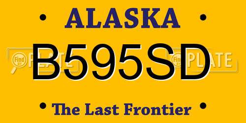 B595SD Alaska License Plate