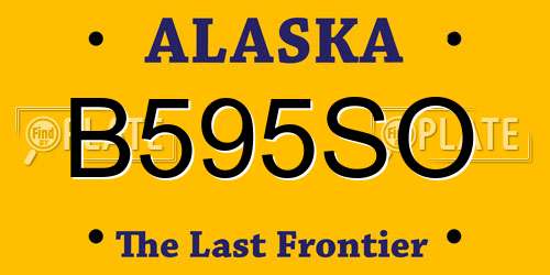 B595SO Alaska License Plate
