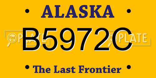 B5972C Alaska License Plate