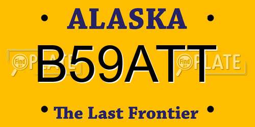 B59ATT Alaska License Plate