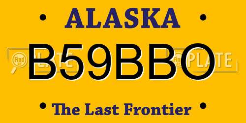 B59BBO Alaska License Plate