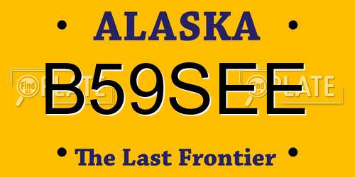 B59SEE Alaska License Plate