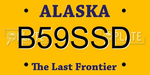 B59SSD Alaska License Plate