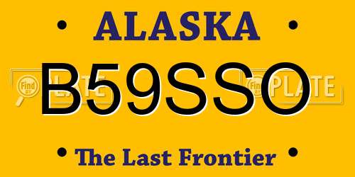 B59SSO Alaska License Plate