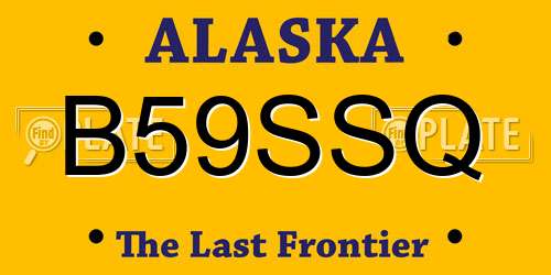 B59SSQ Alaska License Plate