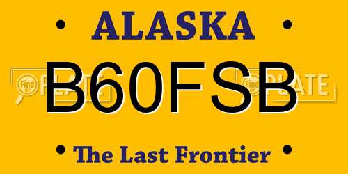 B60FSB Alaska License Plate