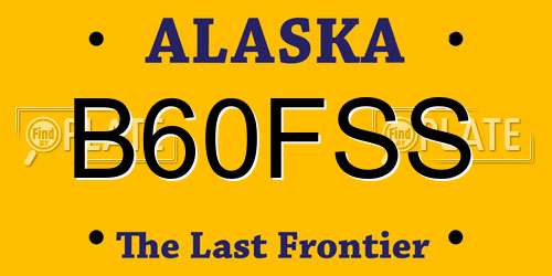 B60FSS Alaska License Plate