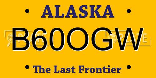 B60OGW Alaska License Plate