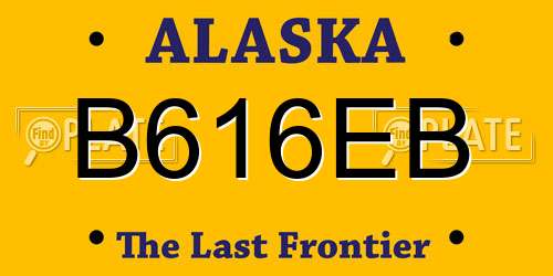 B616EB Alaska License Plate
