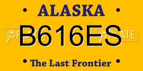 B616ES Alaska License Plate