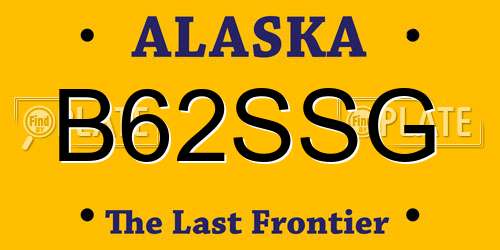 B62SSG Alaska License Plate