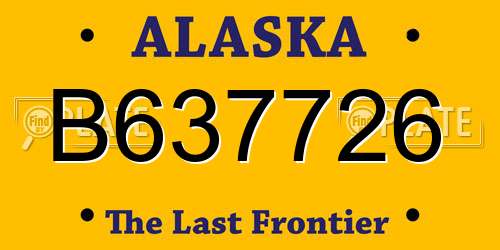 B637726 Alaska License Plate