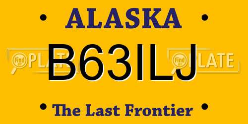 B63ILJ Alaska License Plate