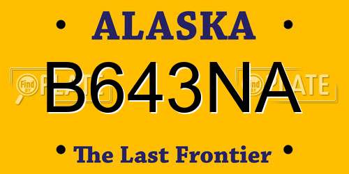 B643NA Alaska License Plate