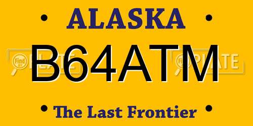 B64ATM Alaska License Plate
