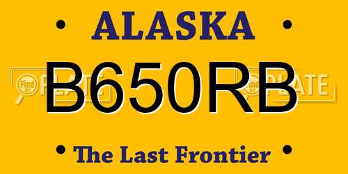 B650RB Alaska License Plate