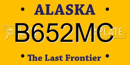 B652MC Alaska License Plate