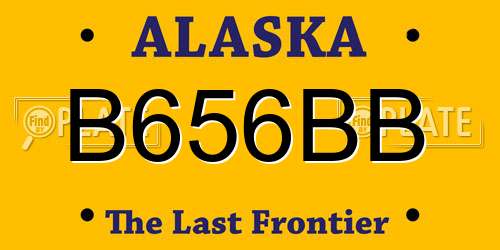 B656BB Alaska License Plate