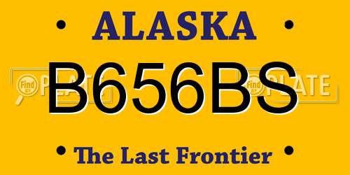 B656BS Alaska License Plate
