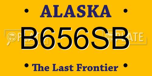 B656SB Alaska License Plate
